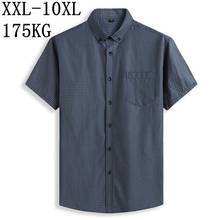 Camisa social masculina de verão, camisa casual para homens, manga curta, xadrez, roupas de marca, camisa social, 10xl, 8xl, 7xl 2024 - compre barato