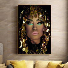 Bling Gold Makeup Woman Canvas Paintings Home Wall Art Posters and Prints Wall Pictures for Living Room Home Wall Cuadros Decor 2024 - buy cheap