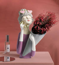 Vaso de resina com enfeite estilo nórdico, enfeite de flores secas para sala de estar, sala de estar, arranjo de flores 2024 - compre barato
