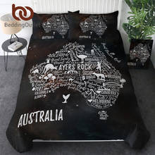 BeddingOutlet World Map Bedding Set Australia Map Duvet Cover with Pillow Covers Animal Kangaroo Home Textiles Letters Bed Set 2024 - buy cheap