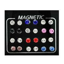 12 Pairs Non Pierced Rhinestone Magnetic Stud Earrings Clip-on Earrings Jewelry 2024 - buy cheap