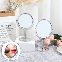 Metal Magnifying Cosmetic Mirror Double Sided Lady Table Desk Standing Dresser Make Up Mirror Round Desktop Rotating Mirror 2024 - buy cheap