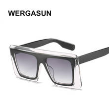 WERGASUN 2020 New Square Sunglasses Women Men Big Frame Fashion Retro Mirror Sun Glasses Brand Vintage Lunette De Soleil Femme 2024 - buy cheap