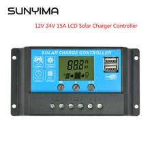 SUNYIMA 12V 24V 15A LCD Solar charger Controller Dual USB Solar panels Battery Charger Regulator Switching Controller 2024 - buy cheap