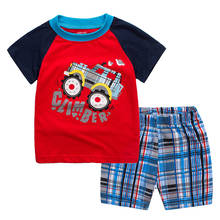 Conjuntos de roupas tuonxye para meninos, conjunto de roupas de verão para crianças, camisas, calças, 2 peças 2024 - compre barato
