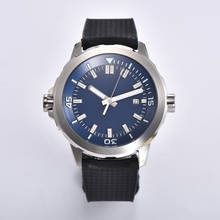 Corgisite 45mm automático miyota seagull relógio masculino mecânico branco/blakc mostrador azul, capa de aço inoxidável, pulseira de borracha militar 2024 - compre barato