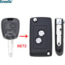 Modificado 2 botões flip remoto chave caso escudo para peugeot 206 com lâmina ne72 sem corte 2024 - compre barato