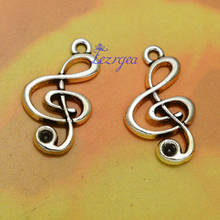 25pcs/lot--25x15mm, Antique silver plated musical note charms,DIY supplies,Jewelry accessories 2024 - buy cheap