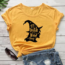 You Say Witch Like It's A Bad Thing T-Shirt Women Graphic Witchy Halloween Fall Tshirt Trendy Bad Witch Quote Top Tee Premium 2024 - buy cheap