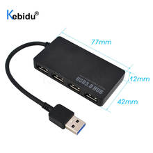 Kebidu-HUB USB 3,0 ultrafino de 4 puertos, adaptador divisor de concentrador USB de alta velocidad para ordenador portátil y multidispositivo 2024 - compra barato
