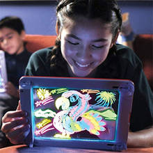 Quadro de desenho fluorescente 3d para crianças, plataforma mágica de desenho luminosa grafite mágico escrita 3d 2024 - compre barato
