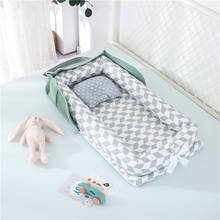 Cama nido de bebé, cuna portátil y lavable, cama de viaje con almohada para niños y niñas, cuna de algodón infantil, parachoques, envío directo 2024 - compra barato