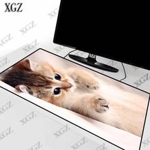 Xgz gato bonito animal grande gaming mouse pad lockedge esteira para computador portátil teclado de mesa dota 2 csgo almofada 2024 - compre barato