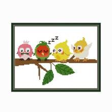 Cross Stitch Kits Parrot on The Treetop Stamped Handmade Counted 11CT 14CT Printed Embroidery DIY Gift Needlework Decoration Set 2024 - buy cheap