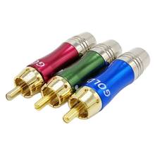 3 Color RCA Plug YUV RCA Video Audio Plug Connector Gold Plated 6Pcs 2024 - buy cheap