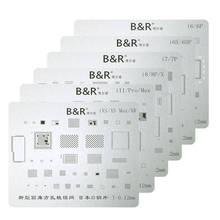 B&R BGA Reballing Stencil for iPhone XR XS X 8 8P 7 7P 6S 6SP 6 6P IP-LCD Motherboard IC Chip CPU Soldering Reball Tin Plant Net 2024 - buy cheap