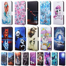 Leather Case For Xiaomi Redmi Note 8T Note8T Back Fundas Wallet Card Holder Stand Book Cover Panda Unicorn Cat Dog Painted Coque 2024 - buy cheap