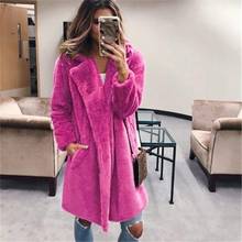 Ladies Warm Faux Fur Outerwear Winter Solid Turn Down Collar Coats And Jackets 2024 - buy cheap