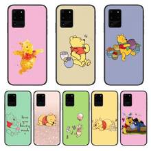 Capa de celular disney winnie bear, para samsung galaxy s 6 7 8 9 10 20 21 plus edge e note 5g lite, ultra preta, macia 2024 - compre barato