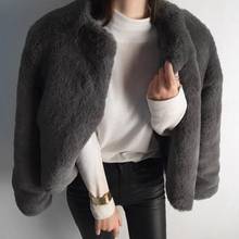 Abrigos mullidos para mujer 2020, abrigo Retro elegante de invierno de piel sintética, abrigos de gran tamaño, chaquetas cálidas de piel de conejo de visón G484 2024 - compra barato