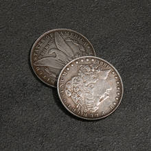1 pçs 1888 aço morgan dólar truques mágicos (3.8cm de diâmetro) moeda comemorativa adereços pode ser sugado ilusão aparecendo/desaparecendo 2024 - compre barato