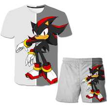 Sonic the Hedgehog, летний комплект для мальчиков 2020, футболка с короткими рукавами для мальчиков + шорты брюки детские спортивные костюмы детские комплекты одежды для мальчиков 2024 - купить недорого
