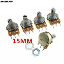 5pcs WH148 B1K B2K B5K B10K B20K B50K B100K B500K 3Pin 15mm Shaft Amplifier Dual Stereo Potentiometer 1K 2K 5K 10K 50K 100K 500K 2024 - buy cheap