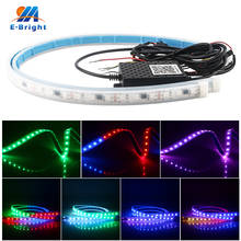 Tira de luces LED de neón RGB para faro de coche, luz de señal de giro DRL impermeable, Flexible, ámbar, 30cm, 45cm, 60cm, 2 unids/set por juego 2024 - compra barato