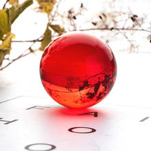 Esfera de cristal vermelho boa sorte, com base removida, esfera de cristal fengshui, nova decoração para casa 2024 - compre barato