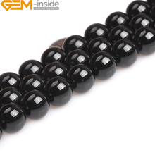 14mm GEM-inside Natual Black  Round Shape Loose Beads For Jewelry Making Strand DIY 15 Inches Wholesale 2024 - buy cheap