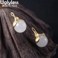 Pendientes de Jade Natural Hotan para mujer, gemas florales, MINI Flores, joyería elegante, 925 2024 - compra barato