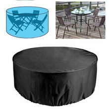 Cubierta redonda de tela Oxford para muebles, funda protectora impermeable a prueba de polvo para Patio, jardín, terraza, mesa redonda, piscina 2024 - compra barato