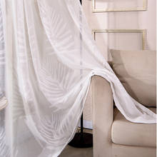 Modern White Leaves Tulle Curtains Sheer for Living Room Bedroom Window Jacquard Luxury Curtain Drapes 2024 - buy cheap