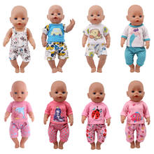 Кукольная одежда, пижама, автомобиль, милые животные, фотобрюки для 18-дюймового американского и 43 см поколения новорожденных девочек, игрушка «сделай сам», подарок 2024 - купить недорого