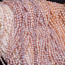 Cuentas de perlas naturales de agua dulce para hacer joyas, collares, pulseras, Rosa/Blanco/Morado (A), 36CM, 5-6mm 2024 - compra barato