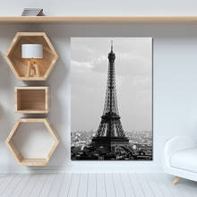 Pôster pinturas em tela, preto e branco, torre eiffel, interior, cidade, paisagem, decoração moderna, casa, tamanho grande, estampas 2024 - compre barato