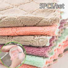 5PCS/set Double-layer Absorbent Microfiber Kitchen Dish Cloth Non-stick Oil Household Cleaning Wiping Towel Kichen Tool 2024 - buy cheap