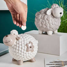 Ceramic Animal Figurines Home Decoration Accessories For Living Room Sheep Model Piggy Bank Children Bedroom Decor Birthday Gift 2024 - buy cheap