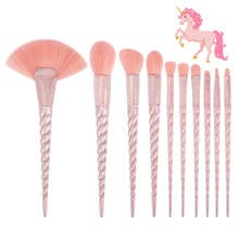 10PC Pink Unicorn Makeup Brush Set Brush lagre Foundation Powder blusher Brushes Eye shadow Brushes Beauty Makeup Cosmetic Tools 2024 - buy cheap