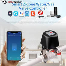 Controlador de válvula de água a gás inteligente zigbee 3.0, controle remoto por aplicativo, funciona com alexa, google home, controle de voz 2024 - compre barato