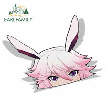 EARLFAMILY 13cm x 10.3cm for Yae Sakura Houkai Impact 3rd Peek Anime Big Head Vinyl Transfer Car Sticker JDM Window Trunk Decal 2024 - buy cheap