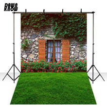 DAWNKNOW Brick Wall Photography Background Photocall Green Lawn Photo Shoot Wedding Backdrops Children Photo Studio lv1369 2024 - buy cheap