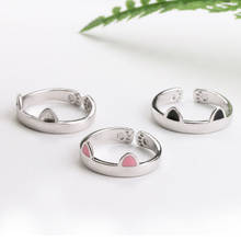 3 cores gato orelha dedo anel aberto design bonito moda anel de jóias para as mulheres jovem criança presentes anel ajustável atacado 2024 - compre barato