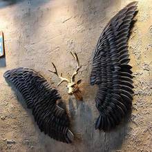 MGT Retro Industrial Wind Decoration Wall Hanging Iron Angel Wind   Bar Coffee Party Photo Supply Murals  Wings Home Accessories 2024 - buy cheap