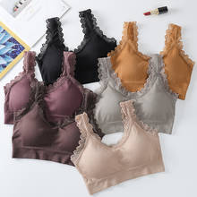 Lace back thin cup thread women underwear wide adjustable shoulder strap gathered push up bra beauty vest lingerie 2024 - buy cheap