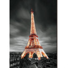 Pintura de diamantes 5D DIY, 100%, taladro completo cuadrado/redondo, "paisaje de la torre de París", bordado de diamantes de punto de cruz, decoración 3D 2024 - compra barato