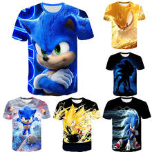 2020 Summer Baby Boys Clothes Sonic T-shirt Cartoon Sonic hedgehog t shirt Girls Streetwear Children Clothes Kids Tops O-Neck 2024 - buy cheap