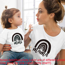 Rainbow Mommy and Me T Shirt Fashion Family Matching Clothes Rainbow Mama and Mini T Shirt Cute Mom Girls Boys Family Look Tops 2024 - buy cheap