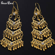 Fashion New Bohemian Gold Tassel Hanging Women's Earrings Muslim Islamic Luxury Women's Jewelry Wedding Party Holiday Gifts 2024 - buy cheap