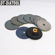 DT-DIATOOL 8pcs/set Dry Flexible Polishing Pads Dia 4"/100mm Polishing Wheel Resin Bond Diamond Sanding Disc For Granite Marble 2024 - buy cheap